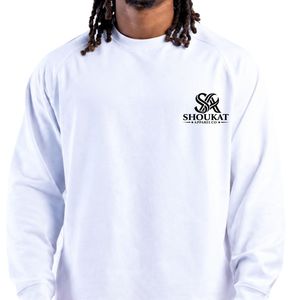 <b>Mens</b> White Crew Neck Sweatshirt <b>Long</b> <b>Sleeve</b> Pullover Casual Sportswear <b>Top</b> Custom Logo Shoukat Apparel Manufacturer Wholesale - Product Image 3