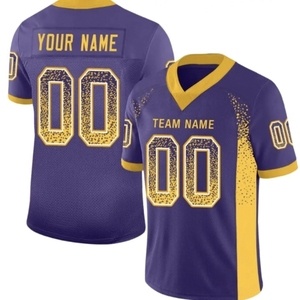 Maillot de football américain personnalisé pour homme, marron, col en V, manches courtes, impression sublimée, évacuation de l'humidité, coupe classique, adulte, sport - Product Image 4