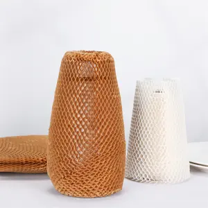 Personalizado biodegradável Kraft papel honeycomb envoltório manga para vidro vinho garrafa protetora embalagem almofada