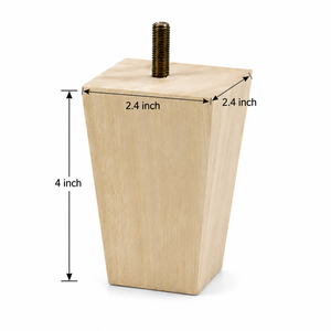 Pied de meuble carré en bois massif robuste pour canapé, design moderne, installation facile, utilisation hôtelière et extérieure - Product Image 2