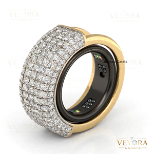 Elegante Anillo Inteligente de Plata 925 Sólida con Moissanita en Forma de Puente y Pavé, Adornado con Brillantes Piedras Blancas, Joyería Moderna de Lujo - Product Image 3