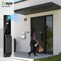 Serrure de porte intelligente 3D avec reconnaissance faciale et empreinte digitale, contrôle à distance Tuya Cloud WiFi, sonnette numérique, accès par carte-clé et mot de passe en aluminium