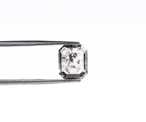 Diamante de laboratorio con corte esmeralda de 1.30 ct, estilo sal y pimienta, corte excelente, para joyería, estilo rústico, diamantes negros, diamante sal y pimienta - Product Image 1