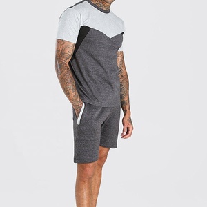 Men Sweatsuit <b>Set</b> Summer 2 Piece Short Sleeve Shirt and Shorts <b>Twin</b> <b>Set</b> for Men Rounded Neck Sporting Summer Tracksuit - Product Image 4