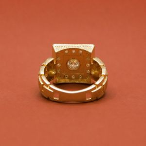 Anillo Cuadrado de Plata S925 con Incrustaciones de Moissanita, Estilo Hip Hop, para Hombre, Regalo para Fiesta o Boda - Product Image 3