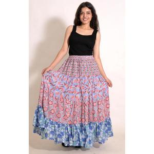 Handcrafted Cotton Patchwork Skirt Indian Printed <b>Boho</b> Maxi Skirt Lightweight Summer Festival Wear Casual High Quality - Product Image 3