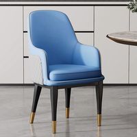 Fauteuil de salle à manger rembourré confortable avec accoudoirs en orange brun pour cuisine et salon