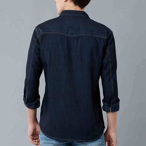 Camisa de Mezclilla Casual para Hombre, Personalizable, Transpirable, Ecológica, 100% Algodón, Estilo Hip Hop, de Alta Calidad - Product Image 3