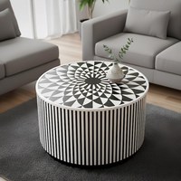 Table console en os incrusté faite à la main, écologique et de haute qualité, design moderne et antique, meuble d'appoint de salon, pièce maîtresse