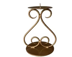 <b>Black</b> Iron <b>Candlestick</b> Holder Set of 2 for Home Decoration Durable Metal Pillar Candle Holders - Product Image 3