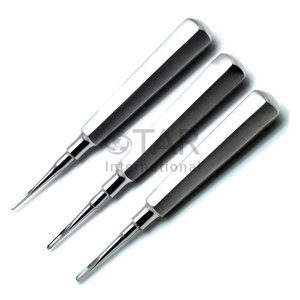 Elevadores dentales rectos para extracción, elevadores de punta de raíz, elevadores tipo gubia, juego de 3 - 3mm 4mm 5mm, mango hueco, instrumentos médicos - Product Image 1
