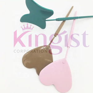 Professional Custom Logo Stainless Steel Eyelash Extension Tweezers Pink Heart Grip Pointed Tip Customized Brand Name Beauty - Product Image 3