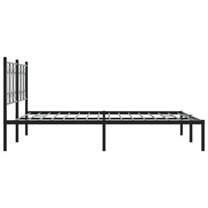 Cadre de lit king size rectangulaire noir moderne en acier, style moderne - Product Image 5