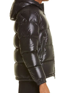 Veste d'hiver unisexe noire à capuche, rembourrée de duvet, coupe-vent, fermeture éclair, style décontracté, coupe régulière - Product Image 4