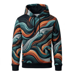 Sweat-shirts à sublimation pour hommes, imprimés sur toute la surface, à capuche, en tissu léger, vêtements décontractés élégants et urbains - Product Image 1