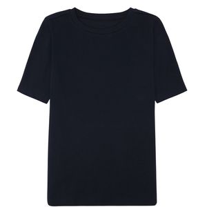 Camiseta de Algodón de Manga Corta Negra para Hombre, al por Mayor, con Logotipo de Marca Privada |   Camiseta Básica Informal Lisa - Product Image 1