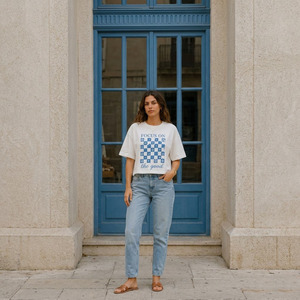 T-shirt pour femmes en coton biologique 100% coupe ample, anti-bactérien, décontracté, été - Product Image 2