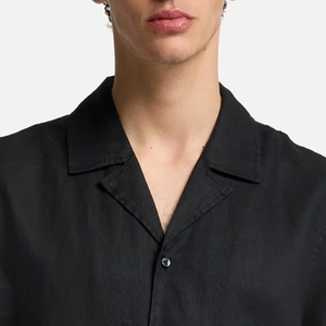 Relaxed Fit Comfort Wear 2026Solid Color Men Casual Linen T Shirt With Turn <b>Down</b> Collar And Short Sleeve High Quality Material - Product Image 2