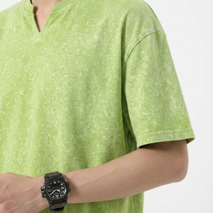 เสื้อยืดโอเวอร์ไซส์สไตล์วินเทจสุดเท่ห์สำหรับผู้ชาย ผ้าฝ้าย 100% ทรงหลวม คอวี ไหล่ตก พิมพ์ลายสกรีน  รักษ์โลก แห้งเร็ว - Product Image 5