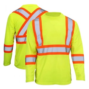 Camisa de Seguridad de Manga Larga de Alta Visibilidad para Hombre, Ropa de Trabajo Reflectante, Uniforme Transpirable de Poliéster para Construcción y Seguridad, ODM Digital - Product Image 1