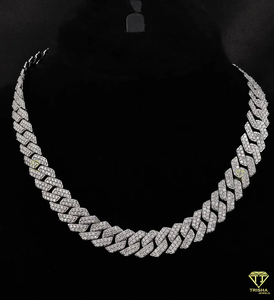 Full Iced Hip Hop Cuban Chain <b>Necklace</b> VVS Moissanite Diamond in 925 Sterling Silver Luxury <b>Statement</b> Jewelry for Men Women - Product Image 3