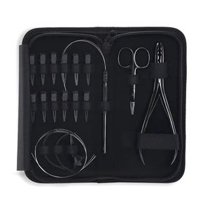 Kit d'outils sur mesure pour extensions capillaires à micro-nano perles, avec outils de pose manuels et pinces à cheveux de différentes couleurs - Product Image 1