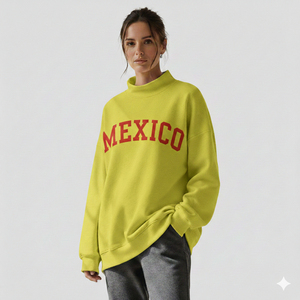 Knitted Oversized <b>Mock</b> <b>neck</b> Women <b>Top</b> Autumn Winter Casual Fashion Relaxed Fit Cozy Look Warm Knit Material Front Logo Accent - Product Image 1