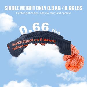 Grillo Sintetico Morbido 1/2'' x 22'' con Resistenza alla Rottura di 44092 Libbre (20 Tonnellate), Grillo da Recupero e Traino con 2 Manicotti Extra, Confezione da 2 - Product Image 4