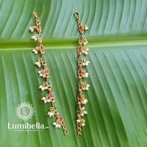 Gold Plated Kempu Mattal Fashion Jewelry Set - Product Image 1
