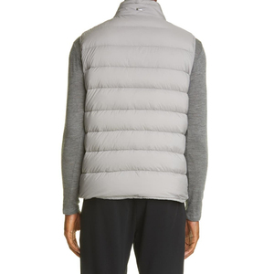 Men’s Grey Padded Gilet High Collar Zip Closure Sleeveless Quilted <b>Vest</b> With Side Pockets for Winter Casual Outerwear Wholesale - Product Image 4