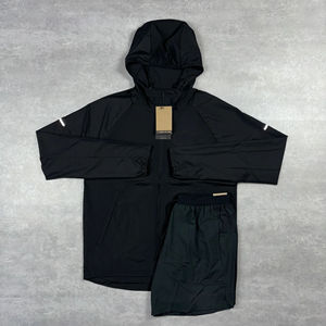 Unisex Color Blocking Tracksuit Full <b>Zip</b> <b>Hooded</b> Sporty Jacket Pants Set Lightweight Polyester Autumn Wear - Product Image 3