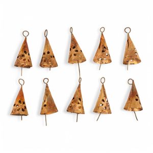 Campanas Navideñas Rústicas de Metal Dorado con Diseño Recortado, Campanas de Canto Hechas a Mano de Estilo Vintage para Decoración del Hogar y Decoraciones Navideñas - Product Image 5