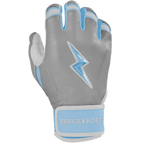 ถุงมือตีเบสบอล Bruce-Bolt สีเทาและสีฟ้าอ่อน ทำจากหนัง CABRETTA แท้ 100% แบบข้อมือสั้น สำหรับผู้ใหญ่ทุกเพศ เหมาะสำหรับการฝึกซ้อม - Product Image 4