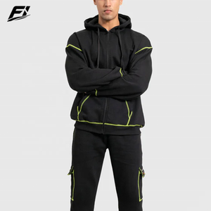 Sudadera con capucha de algodón y forro polar para hombre, con cremallera completa, hombros caídos, costuras en contraste, logotipo personalizado, proveedor mayorista 2026 - Product Image 4