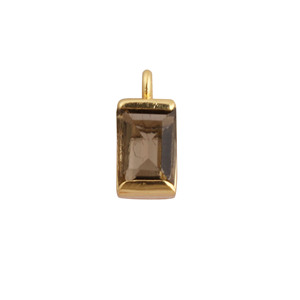 Pendentif en quartz fumé plaqué or, connecteur de pierres précieuses pour la fabrication de bijoux, vente en gros - Product Image 1