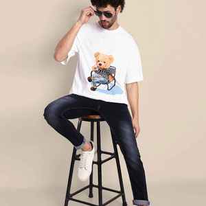 Camiseta de Hombre 100% Algodón Jersey, Personalizable con Logotipo de Marca, Impresión Serigráfica, Color Blanco, Casual, Manga Corta, Corte Regular, 300g, al por Mayor - Product Image 3