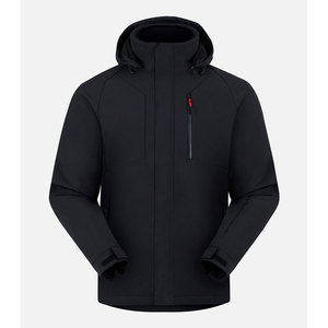Veste softshell pour homme, mode outdoor, avec capuche réglable, fermeture éclair coupe-vent, style sportif, veste de randonnée d'hiver pour l'extérieur - Product Image 5