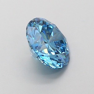 Pierre précieuse brute de laboratoire CVD, taille brillant ronde, bleu vif fantaisie, clarté VVS2, polissage excellent, certifiée IGI - Product Image 4