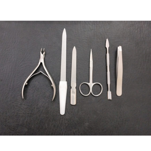 Professional Stainless Steel Manicure Pedicure Tool Set 8 Pcs Nail Clippers Scissors <b>File</b> Grooming Kit PU <b>Case</b> CE Certified - Product Image 3