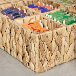Wholesale woven water hyacinth <b>baskets</b> for storage tea/ coffee/ sugar storage boxes teabag holder <b>with</b> <b>lid</b> made by Vietnamese - Product Image 4