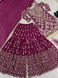 Ensemble de luxe pour femme, tenue de soirée brodée, style pakistanais et indien, avec dupatta, pour mariage et occasions festives, parure de créateur - Product Image 2
