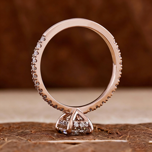 Anillo de Compromiso con Diamante VVS Cultivado en Laboratorio, Corte Ovalado, Oro Blanco, Oro Rosa, Rodio, 10K, 14K, 18K, Certificado IGI, Joyería de Boda para Mujer - Product Image 4