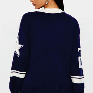 Robe de football américain vintage rétro pour femme, style streetwear, manches longues, coupe ample, tissu uni, numéro personnalisé - Product Image 3