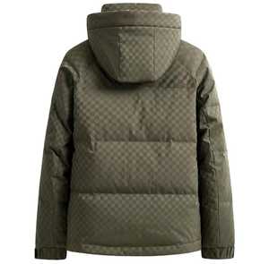 Men's Winter Hooded Puffer <b>Jacket</b> Solid <b>Fleece</b> <b>Thick</b> Polyester Waterproof Zipper Front Casual Outerwear Regular Fit - Product Image 4