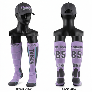 Premium 200 GSM Cotton Polyester Blend Handball <b>Socks</b> Beige Black Cushioned Panel Custom Knit Logo Crew - Product Image 3