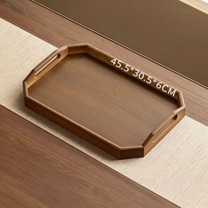 Bandeja de Servir de Madera de Lujo con Asas Recortadas, Bandeja Decorativa para Desayuno, Té y Café para el Hogar, Hotel y Restaurante - Product Image 6
