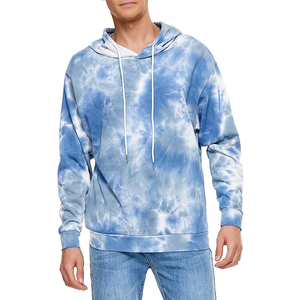 เสื้อฮู้ดผู้ชายแบบ Tie-Dye แขนยาว สวมใส่สบาย มีเชือกปรับได้ที่ฮู้ด กระเป๋าจิงโจ้ และขอบยางยืด - Product Image 4