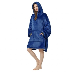 Manta con Capucha Sherpa Extra Grande y Cálida de 340GSM con Logotipo Personalizado al por Mayor para Adultos, Mujeres, Invierno, Sofá - Product Image 1