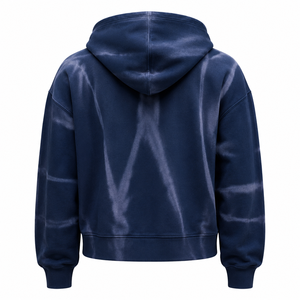 Custom Logo Washed <b>Men</b> Hoodies <b>Navy</b> Full Zip Cotton <b>Fleece</b> Oversized Drop Shoulder Streetwear Autumn Winter Wholesale - Product Image 6