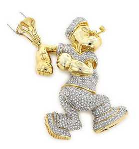 Colgante de Plata de Ley 925 Personalizado, Estilo Hip Hop, con Personajes de Dibujos Animados, Incrustaciones de Moissanita - Product Image 1